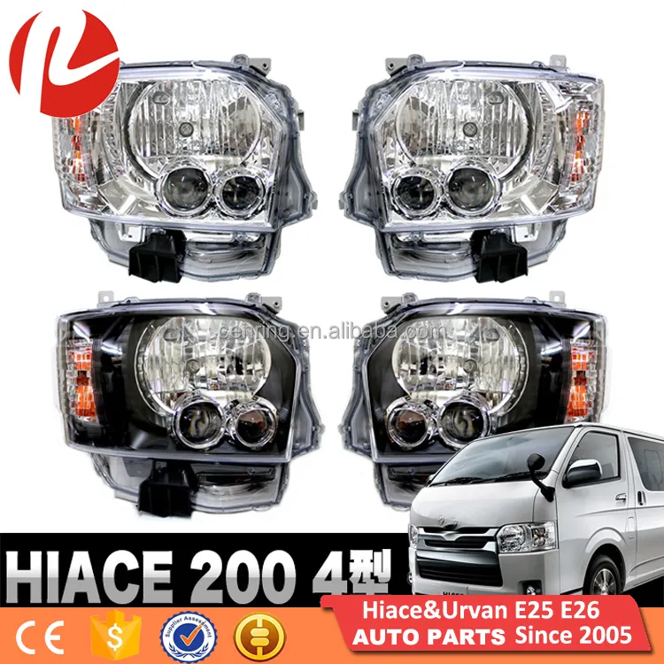 Japonés coche Hiace de cercanías KDH200 2014-2016-LED para proyector faros de cristal negro espaÃ a