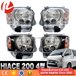 Japanese車Hiace通勤KDH200 2014-2016 LED Projectorヘッドライト黒水晶スペアパーツ