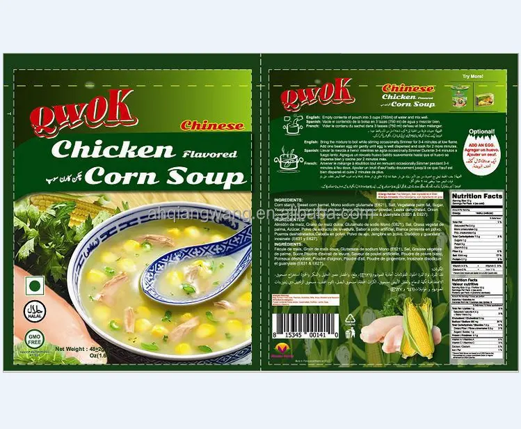 Халяль мгновенный суп курица ароматизированный кукурузный мгновенный суп