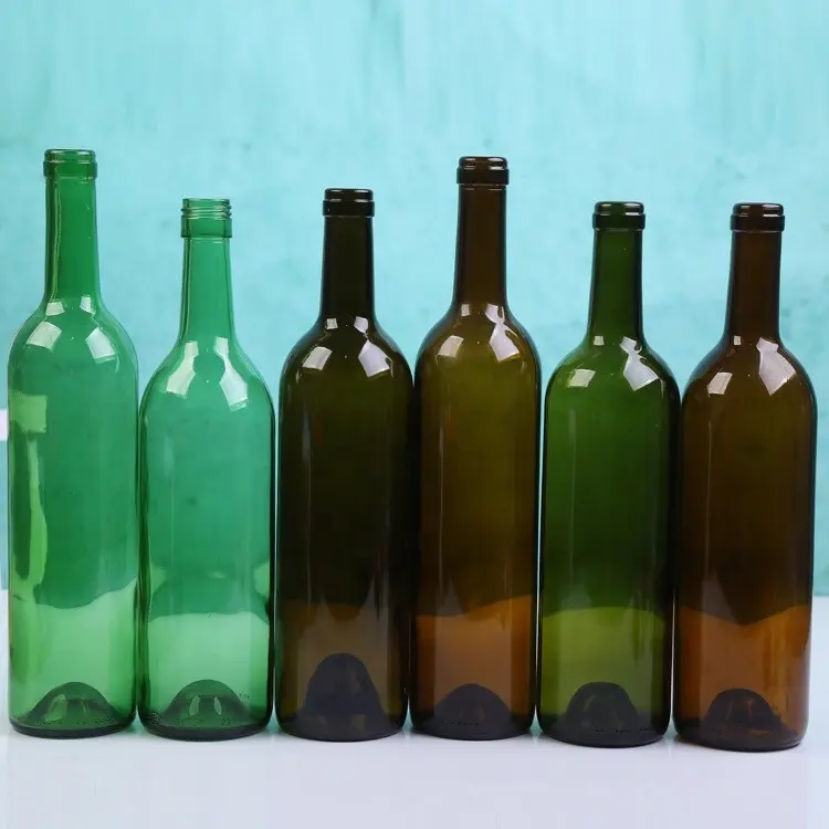 زجاجات من النبيذ فارغة قابلة لإعادة التدوير بوردو زجاجات للمنزل تخمير الكحول النبيذ لوازم الأخضر
