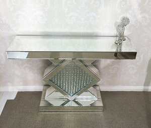 Mesa de salón de <span class=keywords><strong>consola</strong></span> de <span class=keywords><strong>cristal</strong></span> flotante con espejo veneciano contemporáneo - Product Image 5