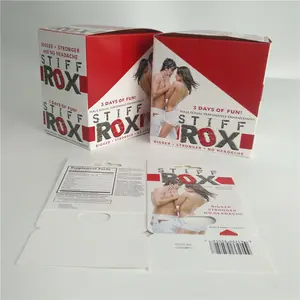 僵硬的 rox 男性增强药丸包装盒和泡罩 3d 卡盒男性性性能增强僵硬的 rox 丸