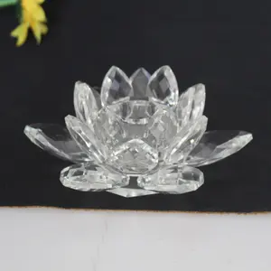 Atacado elegante artesanato de cristal lótus cristal flor de lótus para decoração de festival