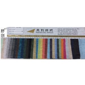 OEKO-TEX campuran Linen rami organik kain tenun berat menengah bersertifikasi untuk pakaian anak laki-laki perempuan gaun kemeja - Product Image 1