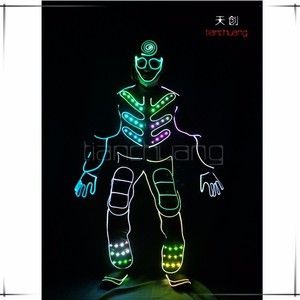 Au Détail Tout Est Ok Avec Ce Éclairage Clignotant LED et Fiber Optique Salopette avec Masque, Gants, Chaussures couverture - Product Image 6
