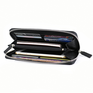 Leather Long Men Wallets Customized Leather <strong>Clutch</strong> Zipper Wallets Men - Product Image 3