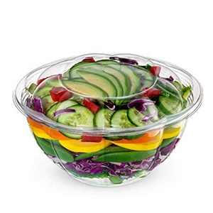 Airtight And Sealing Clear Plastic Containers To Go 24 oz Disposable Salad Bowls With Biodegradable PET