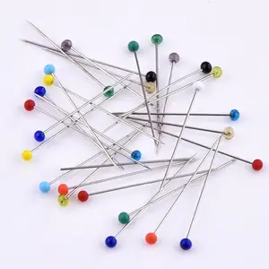 2.5*32mm 10000Pcs paketlenmiş cam başkanı pins sabit yuvarlak kafa dikiş Pins dressmaker pin için dikiş