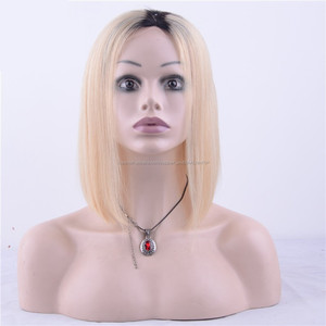 Cabello <span class=keywords><strong>rubio</strong></span> oscuro con raíces <span class=keywords><strong>bob</strong></span> corto <span class=keywords><strong>pelo</strong></span> humano brasileño <span class=keywords><strong>Pelo</strong></span> Corto peluca ombre peluca para las mujeres blancas - Product Image 3