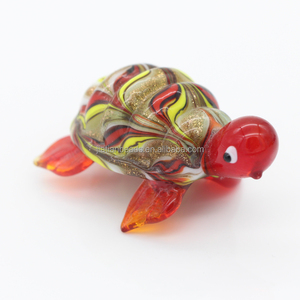 Lâmpada de vidro de murano, tartaruga de vidro fofa artesanal, estatueta de animal do mar - Product Image 1