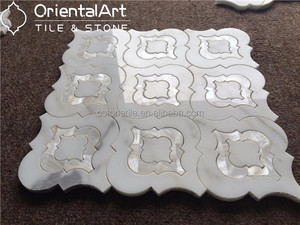 Nacre <span class=keywords><strong>de</strong></span> coquille mélange marbre jet d'eau mosaïque - Product Image 5