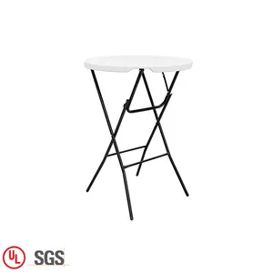 Folding Bar Table Plastic/Round Portable Folding Wedding High Top Party Bar Table Commercial Outdoor Folding Cocktail Table For Events