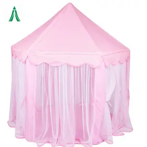 儿童城堡六角公主游戏帐篷粉色便携式折叠弹出式玩具柔软保护室内和室外使用