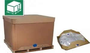Ibc Tote Paper 1000L Intermediate Bulk Container IBC Coconut Oil Tote Tank With Liner Bag For Liquid Storage And Transportation