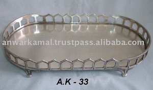 Plateau en laiton décoratif de portion avec la conception de travail de coupe pour l'hôtel et le restaurant à la maison - Product Image 2