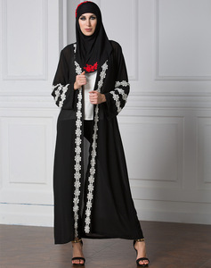 <span class=keywords><strong>Abaya</strong></span> Kimono Donna Ultimo Modello Dubai <span class=keywords><strong>Nero</strong></span> Aperto Davanti Stile Pera Moda Musulmana Vendita all'Ingrosso - Product Image 2