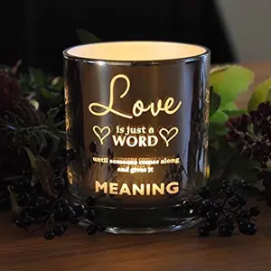 Customized Electroplating Etched LOVE Tealight Cups Candle Holder Valentine's Day Candlestick Holder Glass Candle Jars