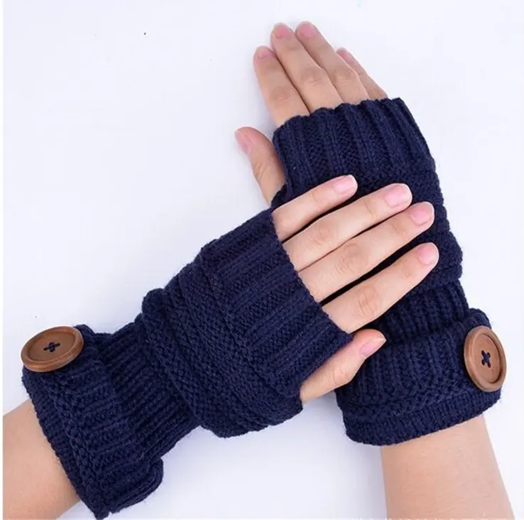 2019 New christmas gift knit warm fingerless thick women winter gloves