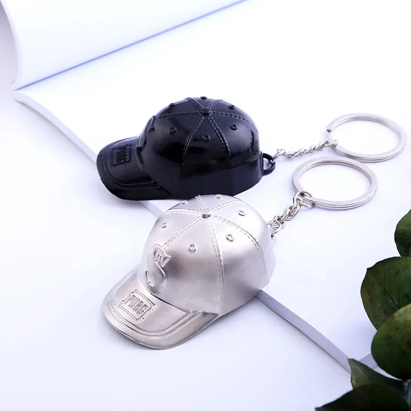 Wholesale Custom Logo Metal Baseball Hard Hat Customized Cap Keychain