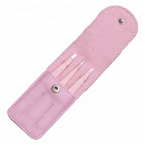 Kit d'outils de maquillage personnel de beauté avec logo personnalisé ensemble de 3 pinces <span class=keywords><strong>à</strong></span> sourcils et pinces <span class=keywords><strong>à</strong></span> <span class=keywords><strong>cils</strong></span> pointe pointue - Product Image 1