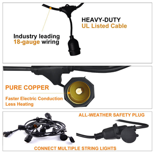 Nuevo Producto: Guirnalda de <span class=keywords><strong>Luces</strong></span> LED S14 de 48 Pies para Decoración <span class=keywords><strong>Exterior</strong></span>, Impermeable IP65, Serie Navideña - Product Image 4