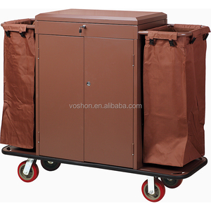 Chariot de nettoyage en <span class=keywords><strong>bois</strong></span> de haute qualité pour <span class=keywords><strong>chambre</strong></span> d'hôtel, chariot de service pour le personnel de <span class=keywords><strong>chambre</strong></span>, chariot de nettoyage - Product Image 3