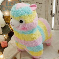 Poupées Alpaga Arc-en-ciel Personnalisées, Jouets en Peluche Cheval en Peluche Coloré, Poupées Mouton Ultra Douces avec Rembourrage en Coton PP, Cadeaux Animaux en Peluche