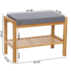 100% naturale di Legno di Bambù Scarpe Outdoor Cremagliera <span class=keywords><strong>Panca</strong></span> <span class=keywords><strong>Con</strong></span> Sedile per la casa - Product Image 2