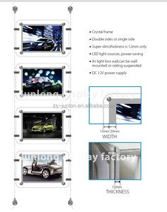 Caisson lumineux suspendu en cristal acrylique d'affichage de fenêtre de LED de câble <span class=keywords><strong>immobilier</strong></span> - Product Image 2