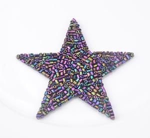 Hotfix Colour Beaded 7cm <strong>Star</strong> <strong>Design</strong> With Crystal Iron on Patches for Clothes Decoration - Product Image 5