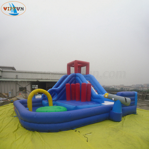 Vendita calda gonfiabile <span class=keywords><strong>salto</strong></span> gonfiabile scivolo blu rimbalzante <span class=keywords><strong>con</strong></span> <span class=keywords><strong>ostacoli</strong></span> e piscina per parco all'aperto - Product Image 2