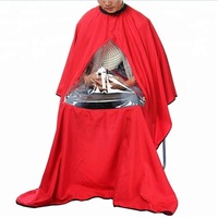 Cape de coiffure professionnelle imperméable personnalisée pour adultes avec fenêtre pour téléphone – Vente en gros