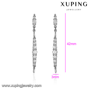 93178 Xuping Haute qualité rhodium boucles d'oreille ravissante avec pierres précieuses pour femmes - Product Image 2