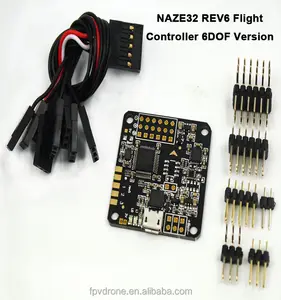 Naze 32 Naze32 6 10DOF com Mag e Baro Sensor DOF Rev6 Preto Reta Pinos Laterais + Caso Para Quadcopter