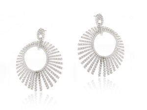 Joyas de plata por mayor hermosas CZ Diamond pendientes de lujo para el partido de las muchachas - Product Image 2