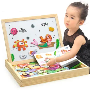 Mainan Puzzle Pendidikan Anak-anak, Kotak Teka-teki Magnetik Kayu Berkualitas Tinggi
