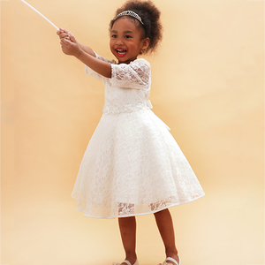 Precio barato encantadora <span class=keywords><strong>princesa</strong></span> de hadas puro encaje de tul blanco vestido de la muchacha de flor - Product Image 6