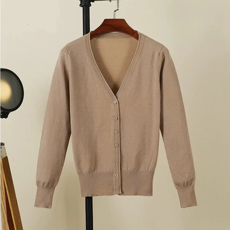 Botão de moda de Manga Comprida Camisola Colheita Senhora Crochê Cardigan Cardigan De Algodão Mulheres