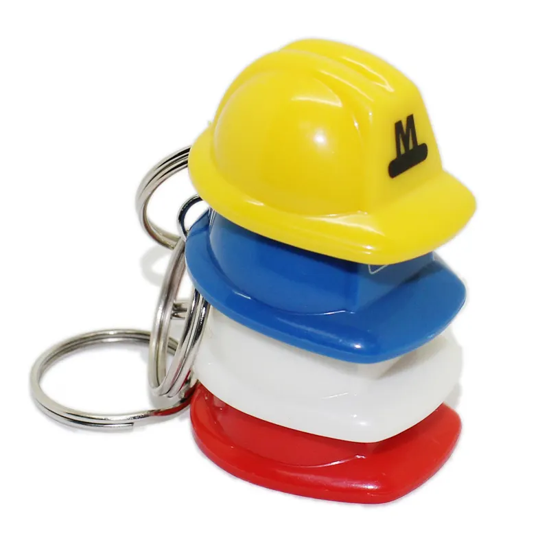 Werks lieferant Promotion Custom Metall Schlüssel ring Kunststoff Acryl Schlüssel bund Mini Schutzhelm Schlüssel bund
