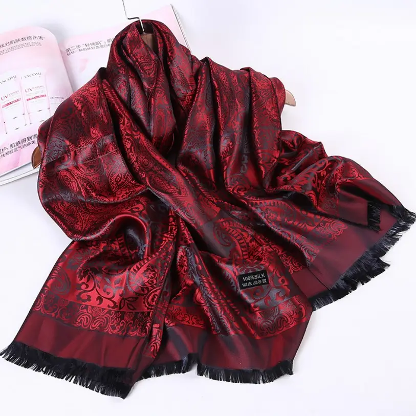 Hot Bán Mùa Xuân Mùa Hè Lụa Jacquard Khăn Phụ Nữ Paisley Pashmina Khăn Choàng Khăn Choàng