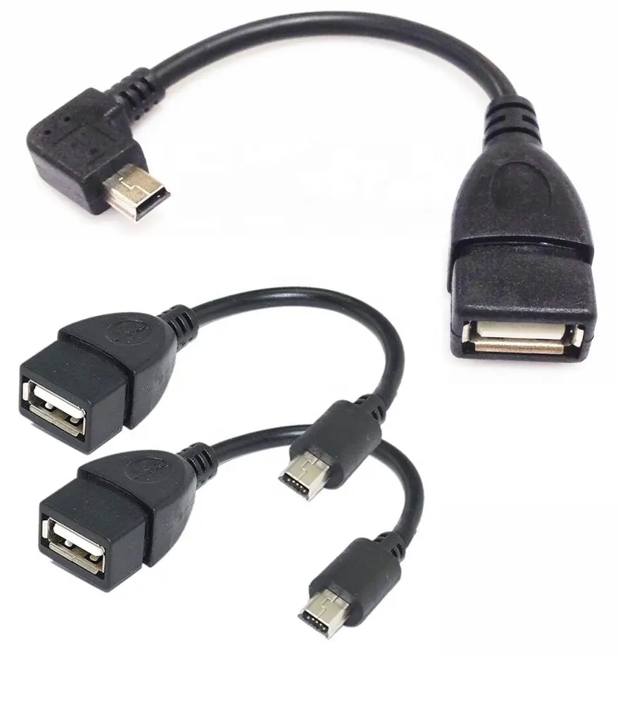 Hoek Mini Usb Otg Kabel Voor Digitale Camera Usb A Female Naar Mini Usb B 5 Pin Mannelijke Adapter Kabel