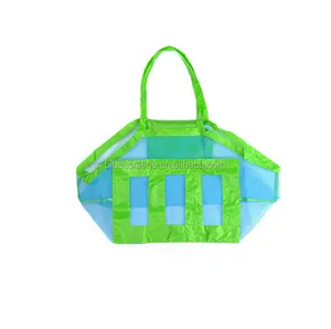 De los niños juguetes de playa, bolsas de almacenamiento de bolsas grandes de logotipo personalizado bebé mar de red de nylon