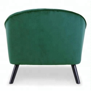Luxury Hotel Big Armchair with Wood Legs <strong>Green</strong> Velvet <strong>Accent</strong> <strong>Chair</strong> - Product Image 4