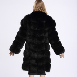 Cappotto in pelliccia sintetica di lusso invernale 2018 da donna lungo e caldo con motivo a Plaid morbido modello di <span class=keywords><strong>volpe</strong></span> cincillà - Product Image 6