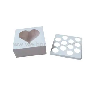 Бумажная коробка для кексов в форме сердца на 1-24 чашки
