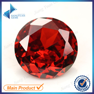ronde grenat taille brillant le moins cher gemmes zircon cubique synthétique imitation - Product Image 1