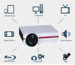 CRE nativo 1280x800 android 6.0 wifi HD 5.8 pulgadas LCD Video tv película Proyector compatible con 1080p - Product Image 4