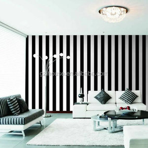 90176 <span class=keywords><strong>ihouse</strong></span> Venta caliente moderno blanco y negro raya diseños de papel pintado - Product Image 1