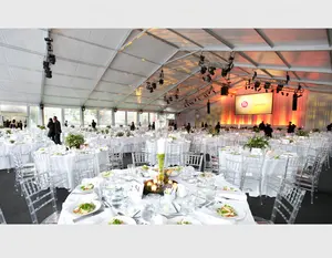 आउटडोर चंदवा घटना पार्टी तम्बू शादी के लिए 40x60m पार्टी तम्बू अनुकूलित दो सौ लोगों के लिए टेंट