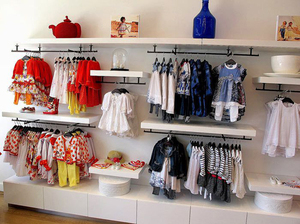 Wholesale <strong>Retail</strong> Custom Wall Mounted Stylish Shop <strong>Display</strong> Shelves Kids <strong>Clothing</strong> <strong>Racks</strong> - Product Image 3